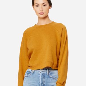 Women's Crop Raglan Fleece Crewneck Sweatshirt