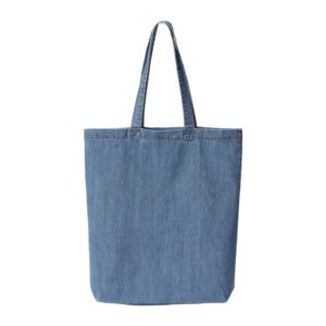 Cotton Denim Gusseted Tote Bag