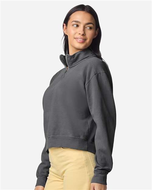 Women's Garment-Dyed Mid-Length Quarter-Zip Sweatshirt - Image 2