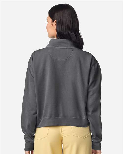 Women's Garment-Dyed Mid-Length Quarter-Zip Sweatshirt - Image 3